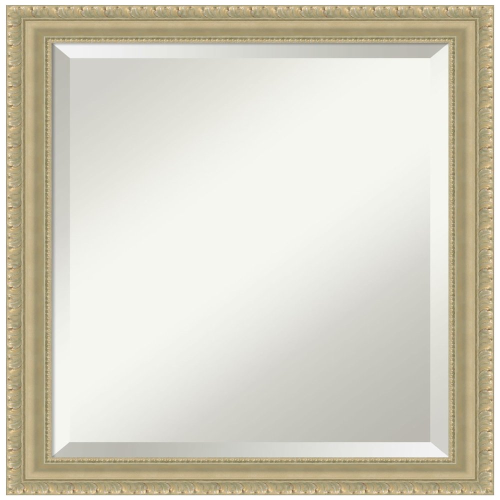 Amanti Art Gold Bathroom Mirror for Over Sink, 23x19 Champagne Teardrop Rectangle Vanity Mirror, Small Traditional Wood Frame, Hangs Horizonally and Vertically, Bathroom Wall Decor, Beveled Edge