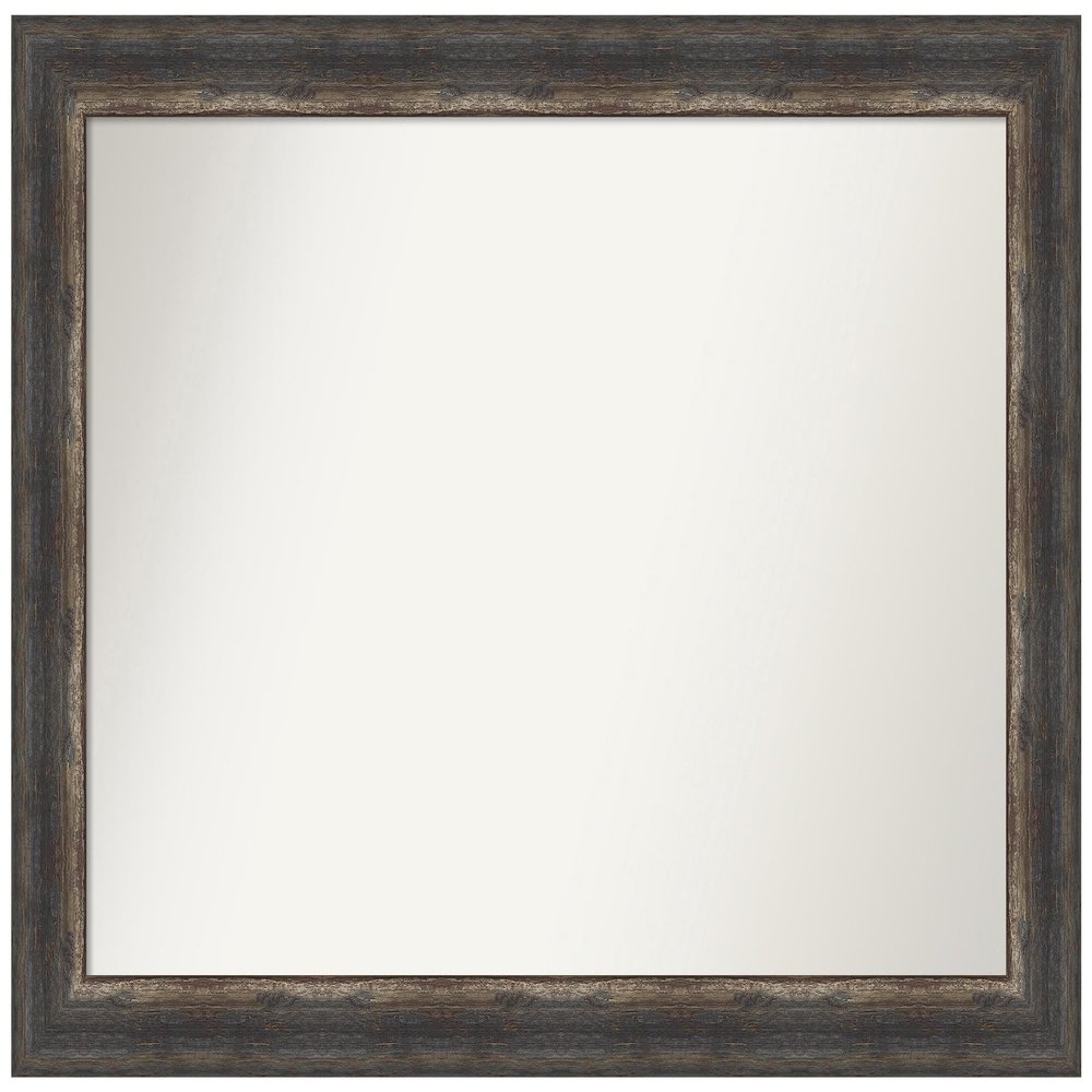Amanti Art Brown Bathroom Mirror for Over Sink, 30x41 Custom Made Bark Rustic Char Rectangle Vanity Mirror, Large Country Rustic Wood Frame, Hangs Horizonally and Vertically, Wall Decor