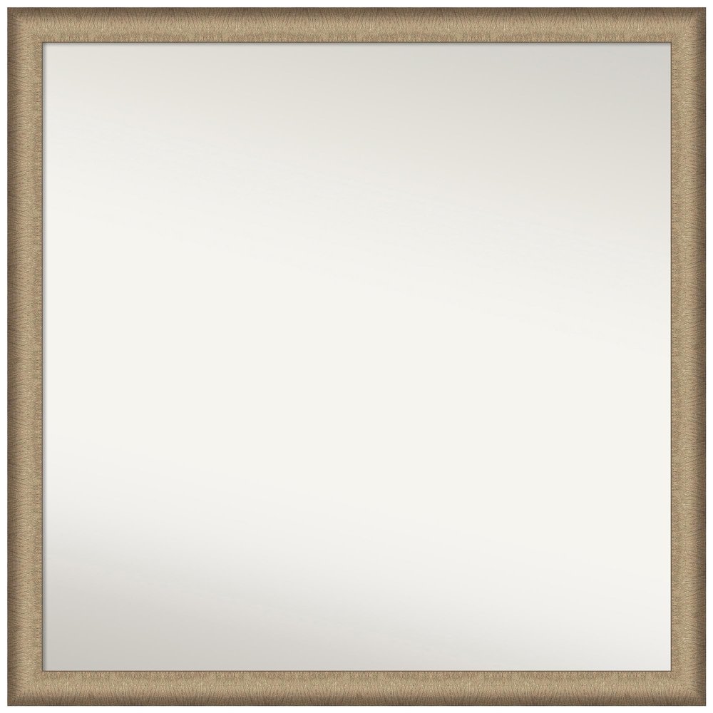 Amanti Art Bronze Bathroom Mirror for Over Sink, 35x35 Custom Made Elegant Brushed Bronze Narrow Square Vanity Mirror, Large Casual Wood Frame, Hangs Horizonally and Vertically, Wall Decor