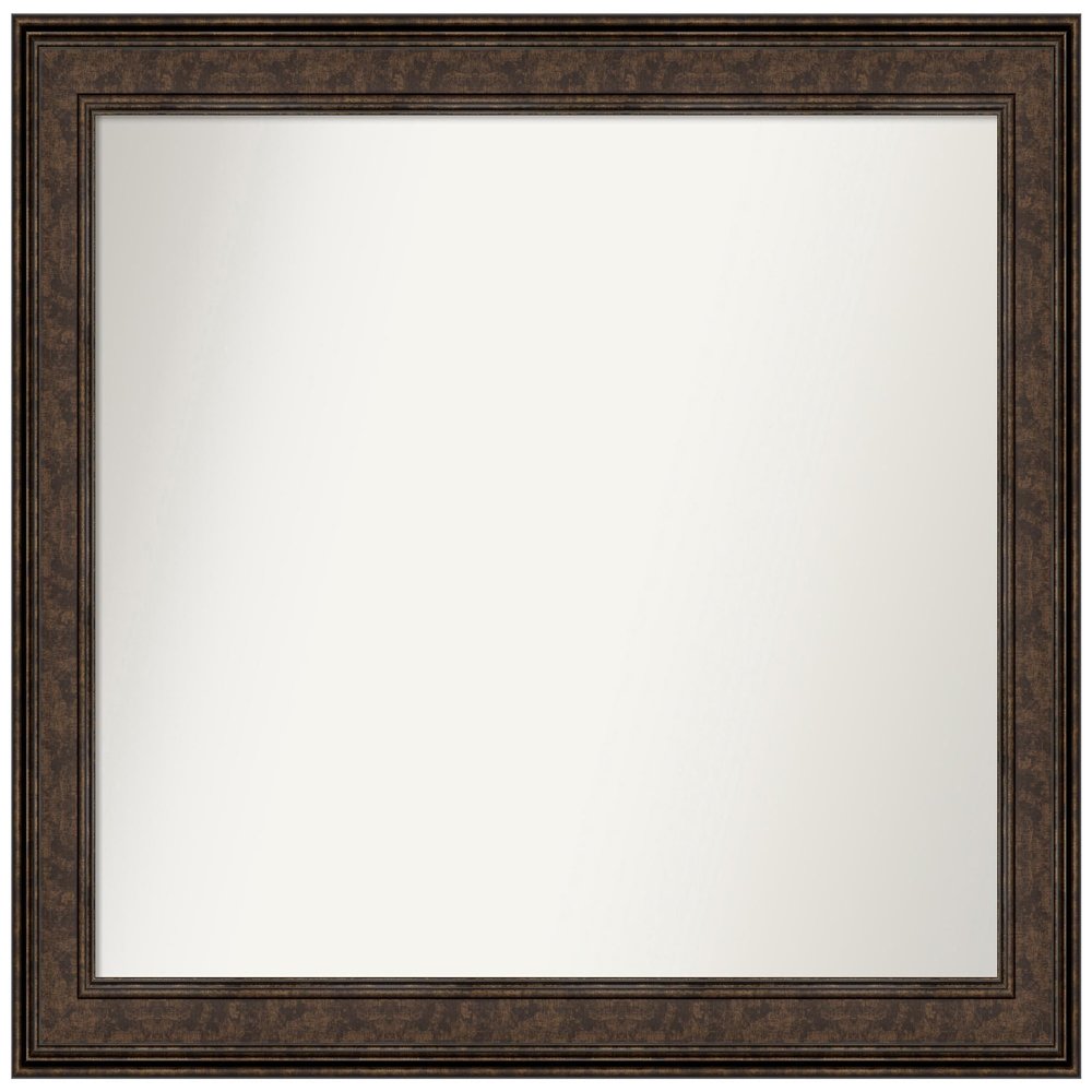 Amanti Art Bronze Bathroom Mirror for Over Sink, 33x40 Custom Made Ridge Bronze Rectangle Vanity Mirror, Large Traditional Wood Frame, Hangs Horizonally and Vertically, Wall Decor