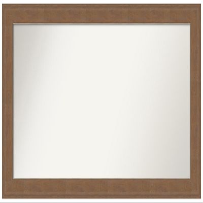 Amanti Art Brown Bathroom Mirror for Over Sink, 25x47 Custom Made Alta Medium Brown Rectangle Vanity Mirror, Oversize Country Rustic Wood Frame, Hangs Horizonally and Vertically, Wall Decor