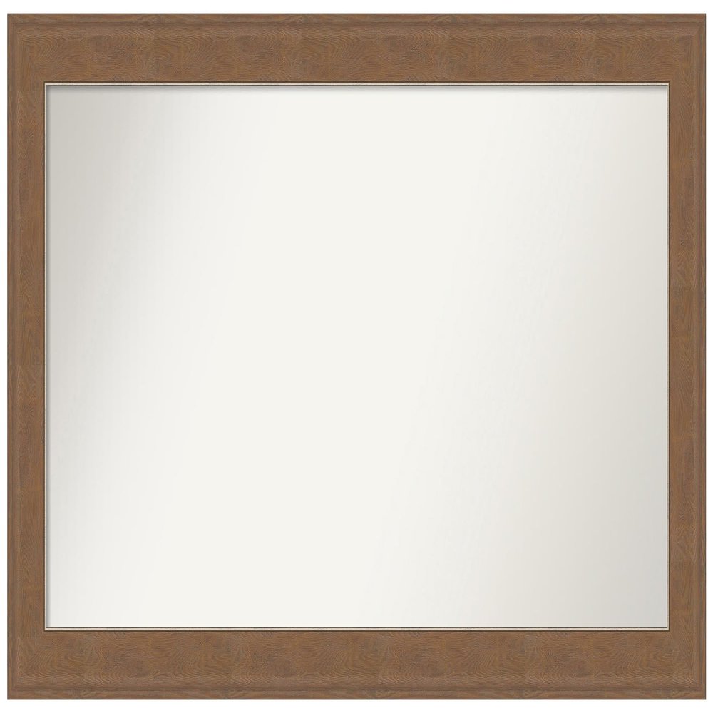 Amanti Art Brown Bathroom Mirror for Over Sink, 25x47 Custom Made Alta Medium Brown Rectangle Vanity Mirror, Oversize Country Rustic Wood Frame, Hangs Horizonally and Vertically, Wall Decor