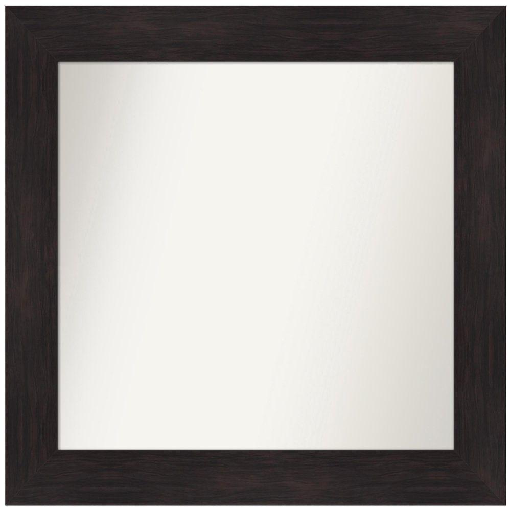 Amanti Art Brown Bathroom Mirror for Over Sink, 28x30 Custom Made Furniture Espresso Rectangle Vanity Mirror, Medium Casual Wood Frame, Hangs Horizonally and Vertically, Wall Decor