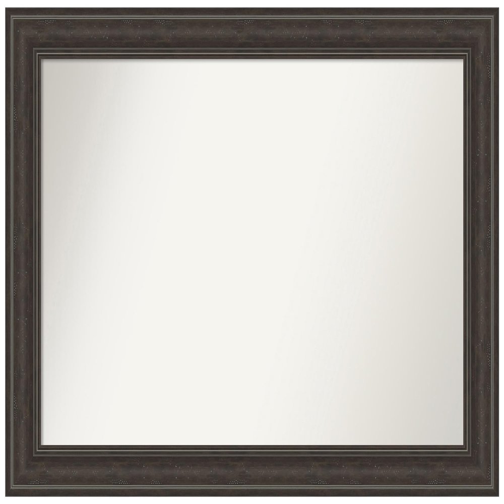 Amanti Art Brown Bathroom Mirror for Over Sink, 28x41 Custom Made Shipwreck Greywash Rectangle Vanity Mirror, Large Traditional Wood Frame, Hangs Horizonally and Vertically, Wall Decor