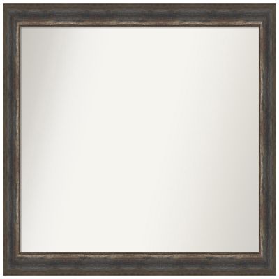 Amanti Art Brown Bathroom Mirror for Over Sink, 31x41 Custom Made Alta Rustic Char Rectangle Vanity Mirror, Large Country Rustic Wood Frame, Hangs Horizonally and Vertically, Wall Decor