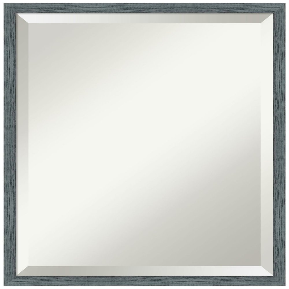 Amanti Art Blue Bathroom Mirror for Over Sink, 21x17 Dixie Blue Grey Rustic Narrow Rectangle Vanity Mirror, Small Country Rustic Wood Frame, Hangs Horizonally and Vertically, Bathroom Wall Decor,