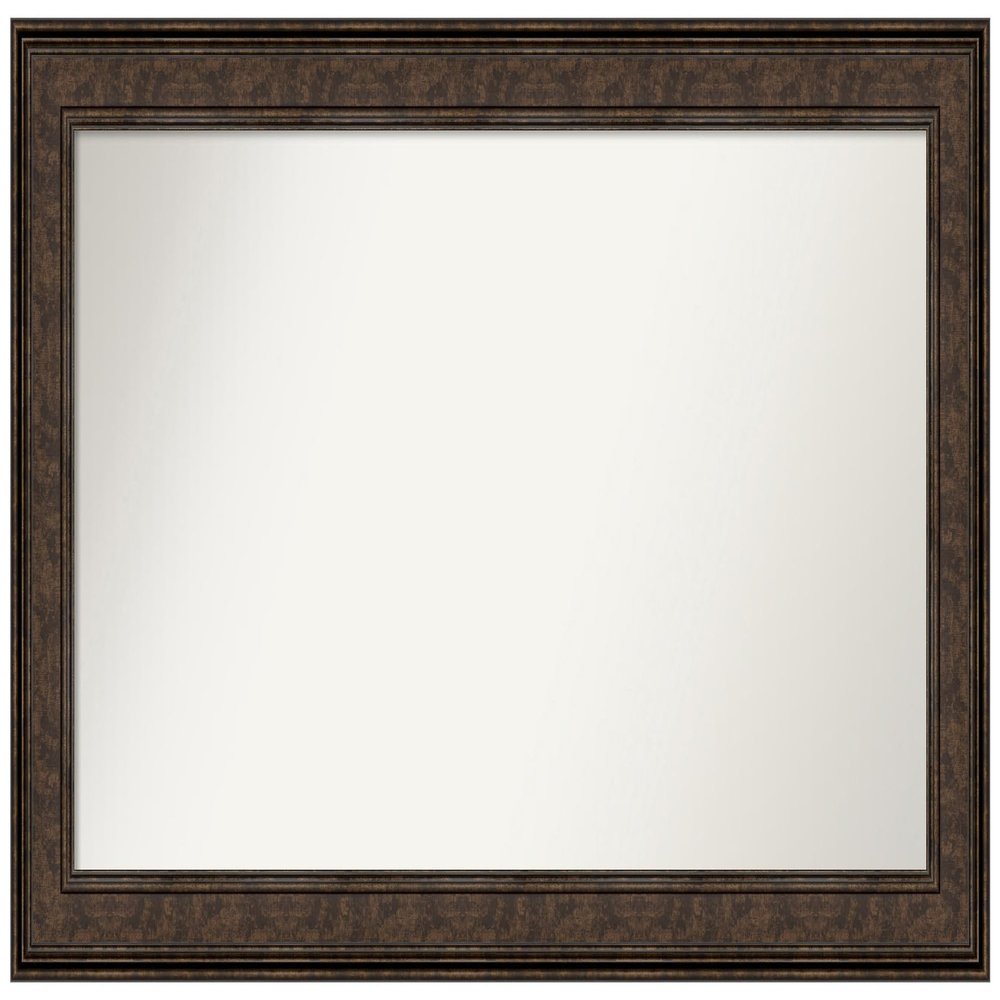 Amanti Art Bronze Bathroom Mirror for Over Sink, 27x48 Custom Made Ridge Bronze Rectangle Vanity Mirror, Oversize Traditional Wood Frame, Hangs Horizonally and Vertically, Wall Decor