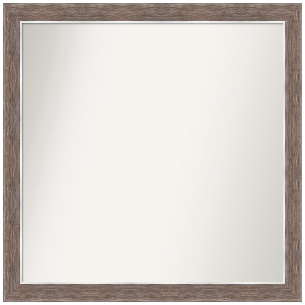 Amanti Art Brown Bathroom Mirror for Over Sink, 29x31 Custom Made Noble Mocha Rectangle Vanity Mirror, Large Casual Wood Frame, Hangs Horizonally and Vertically, Wall Decor
