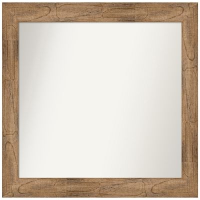 Amanti Art Brown Bathroom Mirror for Over Sink, 30x36 Custom Made Owl Brown Rectangle Vanity Mirror, Large Country Rustic Wood Frame, Hangs Horizonally and Vertically, Wall Decor