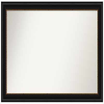 Amanti Art Black Bathroom Mirror for Over Sink, 25x40 Custom Made Manhattan Black Rectangle Vanity Mirror, Large Traditional Wood Frame, Hangs Horizonally and Vertically, Wall Decor