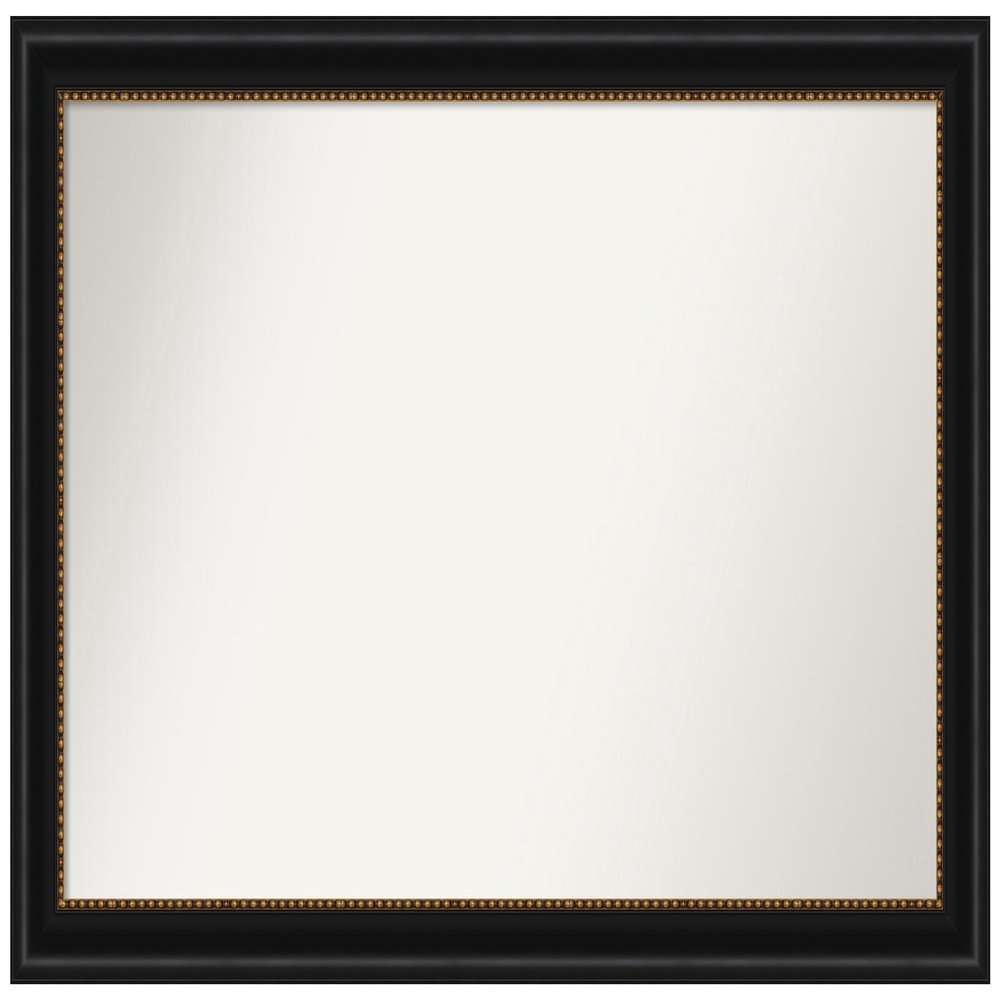 Amanti Art Black Bathroom Mirror for Over Sink, 25x40 Custom Made Manhattan Black Rectangle Vanity Mirror, Large Traditional Wood Frame, Hangs Horizonally and Vertically, Wall Decor