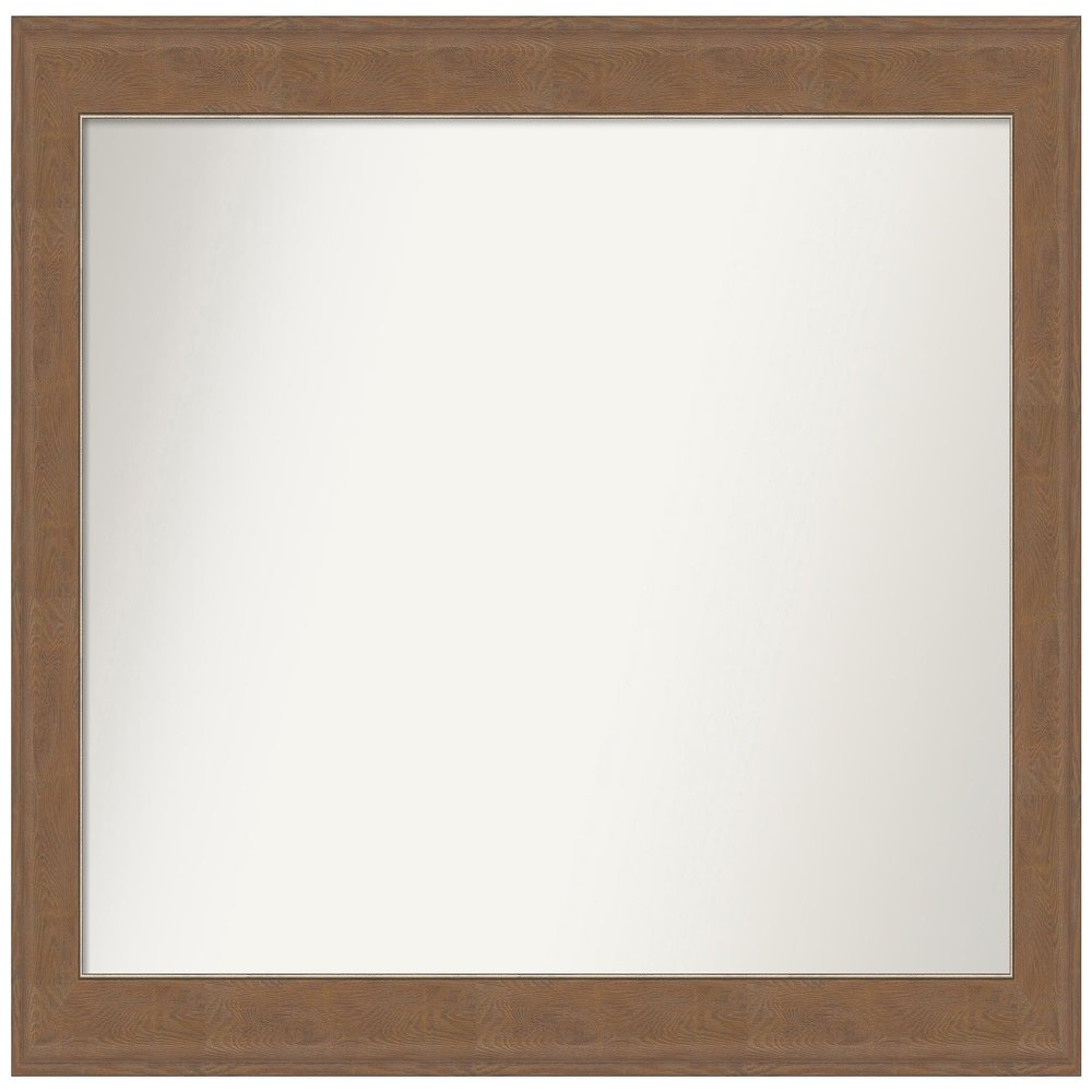 Amanti Art Brown Bathroom Mirror for Over Sink, 27x39 Custom Made Alta Medium Brown Rectangle Vanity Mirror, Large Country Rustic Wood Frame, Hangs Horizonally and Vertically, Wall Decor