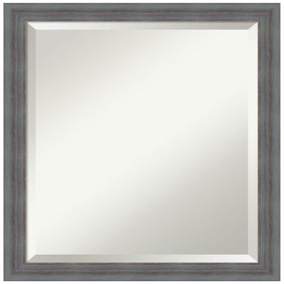 Amanti Art Blue Bathroom Mirror for Over Sink, 22x18 Dixie Blue Grey Rustic Rectangle Vanity Mirror, Small Country Rustic Wood Frame, Hangs Horizonally and Vertically, Bathroom Wall Decor, Beveled