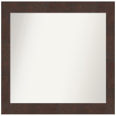 Amanti Art Brown Bathroom Mirror for Over Sink, 29x37 Custom Made Wildwood Brown Rectangle Vanity Mirror, Large Country Rustic Wood Frame, Hangs Horizonally and Vertically, Wall Decor
