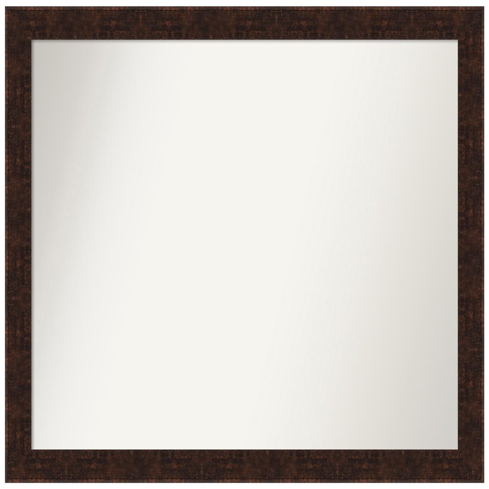 Amanti Art Bronze Bathroom Mirror for Over Sink, 33x42 Custom Made William Mottled Bronze Narrow Rectangle Vanity Mirror, X-Large Casual Wood Frame, Hangs Horizonally and Vertically, Wall Decor