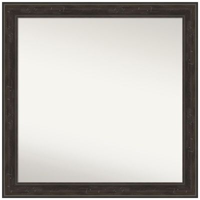 Amanti Art Brown Bathroom Mirror for Over Sink, 28x28 Custom Made Shipwreck Greywash Narrow Square Vanity Mirror, Medium Traditional Wood Frame, Hangs Horizonally and Vertically, Wall Decor