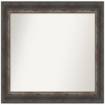 Amanti Art Brown Bathroom Mirror for Over Sink, 25x33 Custom Made Bark Rustic Char Rectangle Vanity Mirror, Medium Country Rustic Wood Frame, Hangs Horizonally and Vertically, Wall Decor