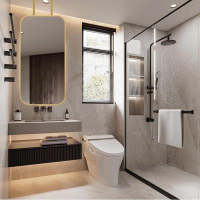 Bathroom Mirror, Rectangle Mirrors With Metal Frame, Ceiling Hanging Mounted Mirror, Decorative Mirror With Wall-Mounted Double Booms For Apartment, Gold Suspended Vanity Mirror ( Size : 40cmx70cm )