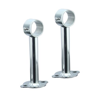 Cabilock 2pcs Stainless Steel Rod Bracket Heavy Duty Closet and Shower Curtain Pipe Mounting Bracket for Bathroom Kitchen and Balcony Use