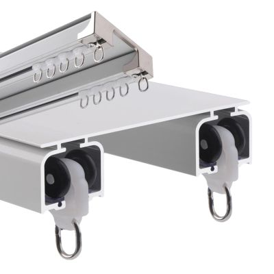 Curtain Conjoined Double Track Ceiling Mounting Heavy-Duty Curtain Rails for Living Room Double Curtain Rods Room Divider, Ceiling Track, Ceiling Mount, RV Rail Hospital Privacy System (Color : A, S