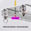 Curtain Conjoined Double Track Ceiling Mounting Heavy-Duty Curtain Rails for Living Room Double Curtain Rods Room Divider, Ceiling Track, Ceiling Mount, RV Rail Hospital Privacy System (Color : A, S view 3