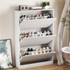 BORNOON Shoe Cabinet with 3 Flip Drawers, Hidden Wood Shoe Cabinet,Freestanding Shoe Storage Cabinet for Entryway Hallway.White. 47.2" H*31.5" W*9.45" D. view 1