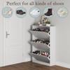 BORNOON Shoe Cabinet with 3 Flip Drawers, Hidden Wood Shoe Cabinet,Freestanding Shoe Storage Cabinet for Entryway Hallway.White. 47.2" H*31.5" W*9.45" D. view 4
