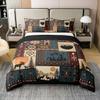 100% Cotton Bohemian Deer Comforter Cover Twin, Bear Wildlife Hunting Theme Duvet Cover, Cabin Decor Buffalo Plaid Grid Bedding Set for Kids Teens, Retro Xmas Pine Tree Geometric Quilt Cover, 2Pcs view 1