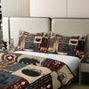 100% Cotton Bohemian Deer Comforter Cover Twin, Bear Wildlife Hunting Theme Duvet Cover, Cabin Decor Buffalo Plaid Grid Bedding Set for Kids Teens, Retro Xmas Pine Tree Geometric Quilt Cover, 2Pcs view 4
