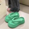 CsgrFagr Women's Summer Durian Shaped Slippers Can Be Worn Externally Or At Home Footsies for Women Slippers (Green, 6-7) view 2