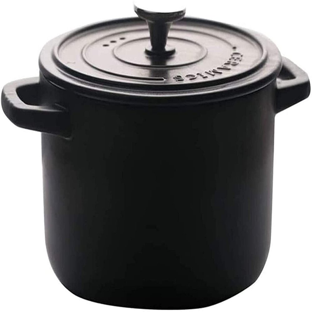 Casserole Dish Soup Casserole Large Creative Casserole Cooker Ceramic Milk Pot Kitchen Soup Pot High Temperature Colour:Black (Size : B(Medium))