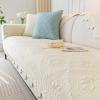 vctops Farmhouse 100% Cotton Quilted Couch Cover Floral Embroidered Sofa Cover Non-Slip Soft Sofa Slipcover Washable Furniture Protector (Cream,43"x43") view 1