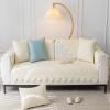 vctops Farmhouse 100% Cotton Quilted Couch Cover Floral Embroidered Sofa Cover Non-Slip Soft Sofa Slipcover Washable Furniture Protector (Cream,43"x43") view 2
