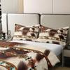100% Cotton Cowhide Comforter Cover Brown Highland Cow Print Duvet Cover,Western Bedding Set Exotic Aztec Full Bed Set,Farmhouse Wild Animals Longhorn Skin Room Decor Cowboys Gifts for Men view 4