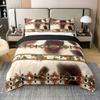 100% Cotton Cowhide Comforter Cover Brown Highland Cow Print Duvet Cover,Western Bedding Set Exotic Aztec King Bed Set,Farmhouse Wild Animals Longhorn Skin Room Decor Cowboys Gifts for Men view 1