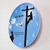 OTKU 12 inch Wall Clock Lineman Under The Big Blue Sky Modern Wall Clock Electrician Wall Art Inspirational Quote Decorative Wall Watch Gift for Lineman for Modern Home Decor view 2