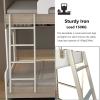 FairUo Twin Loft Bed Ladder Replacement with 4 Hooks and Screw Kits, 40 45 50 55 inch Bunk Bed Ladder for Apartment Dormitory & Tiny House, Easy to Install/White/1.4M/55 inch view 2