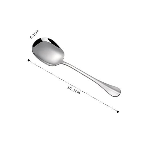 Cooking Spoons Rice Spoon Long Handle Soup Porridge Rice Scoop Spoon Dinnerware Kitchen Tools Rice Spoon Home Flatware Table Spoons (Color : Small square spoon)