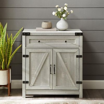 Storage Cabinet with Drawers and 2 Doors, 33'' H X 30'' W X 16'' D. (Stone Gray)