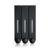 3-in-1 Shower Soap Dispenser, Chamber No Drill Wall-Mounted Shower Pump Soap Dispenser, Shampoo and Conditioner Dispenser for Hotel Bathroom, Home, School, Shopping Mall Black3heads view 1