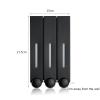 3-in-1 Shower Soap Dispenser, Chamber No Drill Wall-Mounted Shower Pump Soap Dispenser, Shampoo and Conditioner Dispenser for Hotel Bathroom, Home, School, Shopping Mall Black3heads view 2