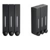 3-in-1 Shower Soap Dispenser, Chamber No Drill Wall-Mounted Shower Pump Soap Dispenser, Shampoo and Conditioner Dispenser for Hotel Bathroom, Home, School, Shopping Mall Black3heads view 3