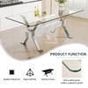 HomVent Modern Glass Dining Table & Chair Sets for 8, Glass Kitchen Table Set with Rectangle Tempered Glass Table Top and 8 PU Faux Leather Chairs for Dining Room Kitchen view 4