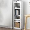 KWOKING Modern Closed Back Bookshelf Engineered Wood Bookcase for Home Small Corner Bookshelf Shelf Corner Locker Floor Bookcase Narrow Gap Space-saving Storage Cabinet White 11.8"L x 9.4"W x 48.8"H view 1