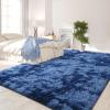FlyDOIT Large Area Rugs for Living Room, 5x8 Feet Tie-Dyed Navy Blue Shaggy Rug Fluffy Throw Carpets, Ultra Soft Plush Modern Indoor Fuzzy Rugs for Bedroom Girls Kids Nursery Room Dorm Home Decor view 3