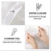 GLIMMER TEXTILE, Premium Quality Silk Satin, Hidden Zipper Closure Duvet Cover Set 3PCS, Queen Size (90"X90"), Very Soft & Luxurious, Corner Ties, Taupe view 2