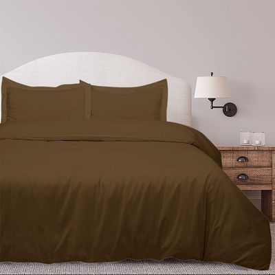 RR Linen 1 Piece Palatial King (120x98) Chocolate Duvet Cover with Zipper Closure, Luxuriously Soft and Cooling 1 Palatial King Duvet Cover (Palatial King, Chocolate)