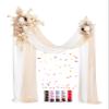 Tkasniy Wedding Arch Decor Dusty Rose(Set of 4)-2 Pcs Artificial Wedding Arch Flowers and 2pcs Draping Fabric & 5Pcs Confetti Cannons for French Wedding,Beige B view 1