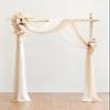 Tkasniy Wedding Arch Decor Dusty Rose(Set of 4)-2 Pcs Artificial Wedding Arch Flowers and 2pcs Draping Fabric & 5Pcs Confetti Cannons for French Wedding,Beige B view 2