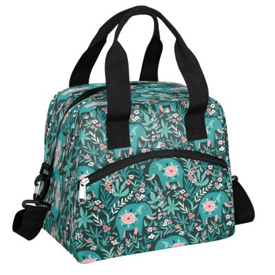 Africa Elephant Lunch Tote Bag Reusable Thermal Lunch Box Blue Meal Prep Lunchbags Ladies Lunch bags for Work Insulated Small Cute Lunchbag With Shoulder Strap